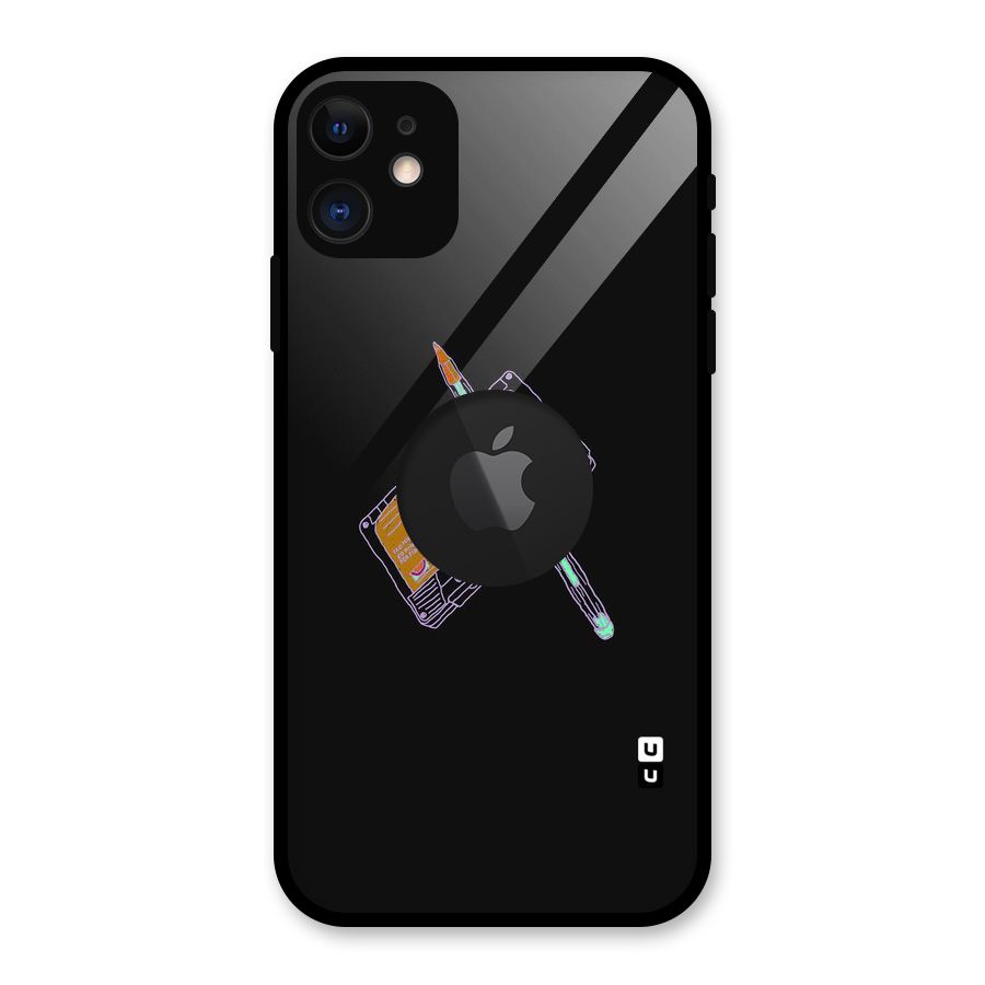 Casette Nostalgia Glass Back Case for iPhone 11 Logo Cut