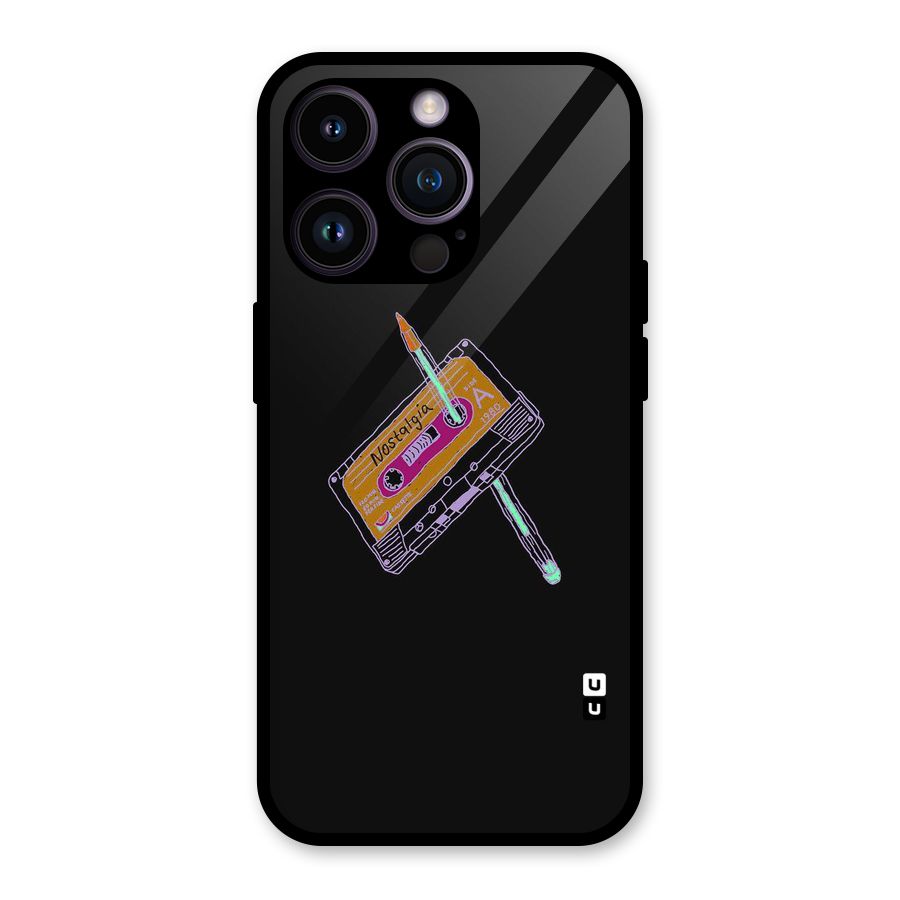 Casette Nostalgia Glass Back Case for iPhone 14 Pro