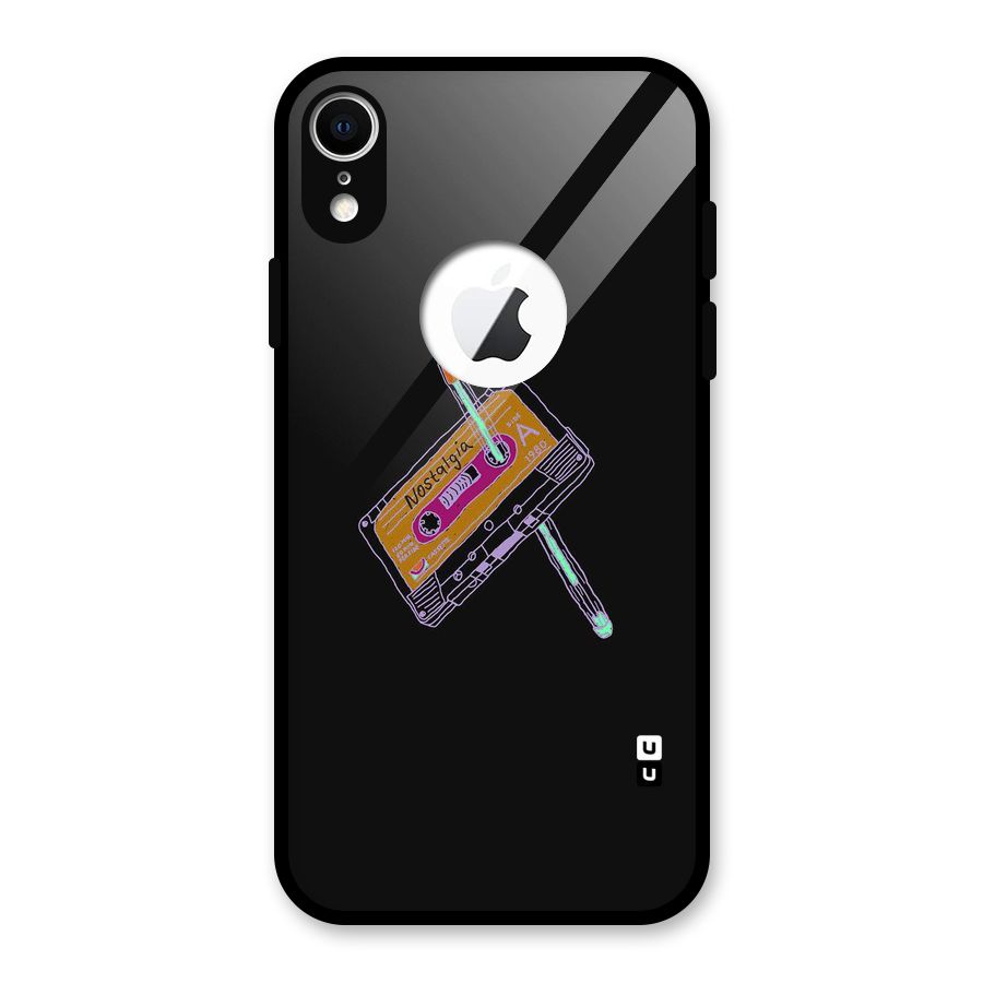 Casette Nostalgia Glass Back Case for iPhone XR Logo Cut