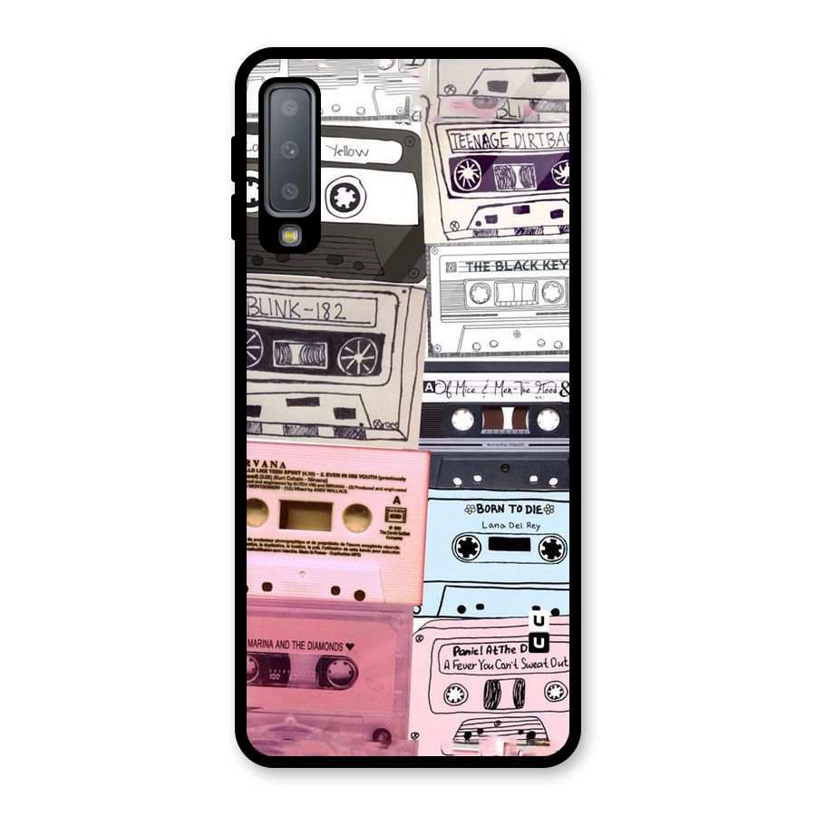 Casette Rolling Glass Back Case for Galaxy A7 (2018)