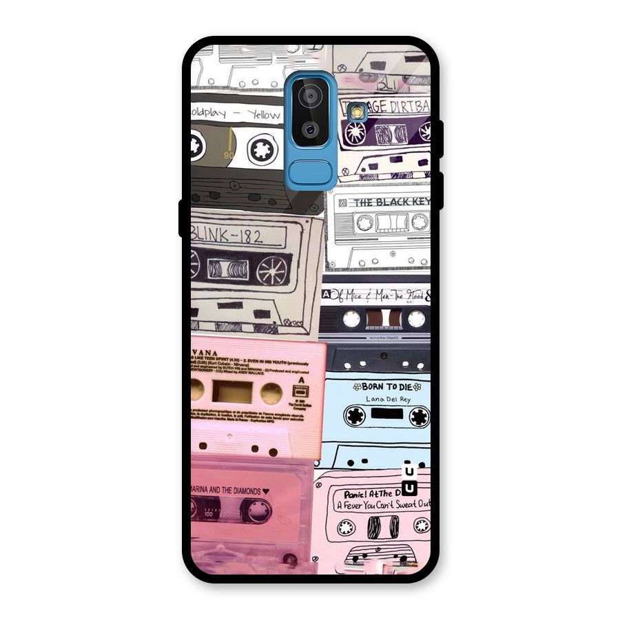 Casette Rolling Glass Back Case for Galaxy J8