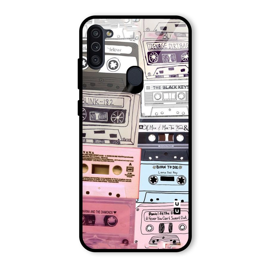 Casette Rolling Glass Back Case for Galaxy M11