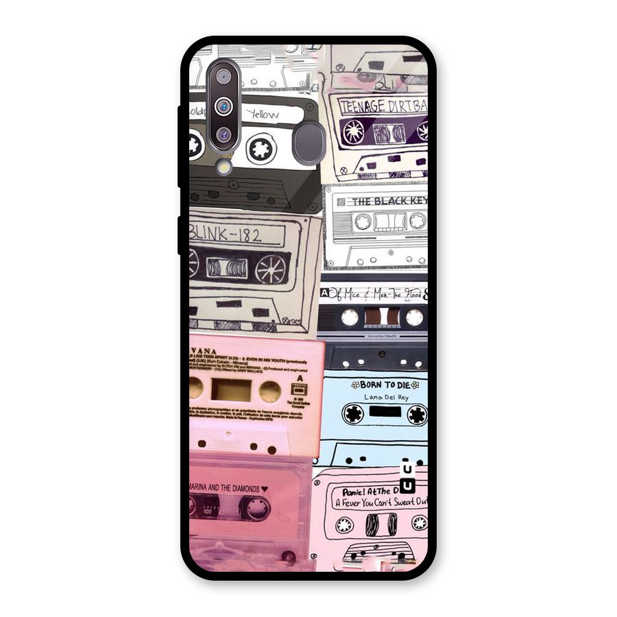 Casette Rolling Glass Back Case for Galaxy M30