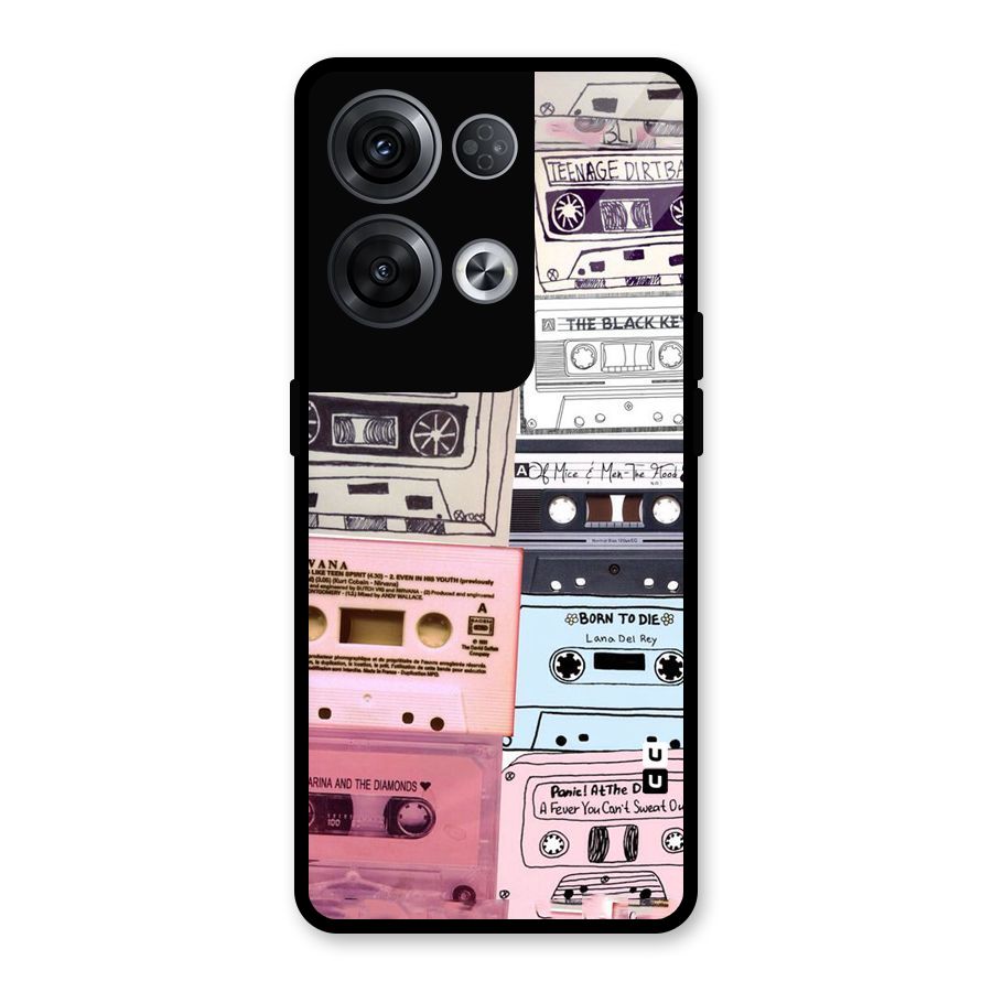 Casette Rolling Glass Back Case for Oppo Reno8 Pro 5G