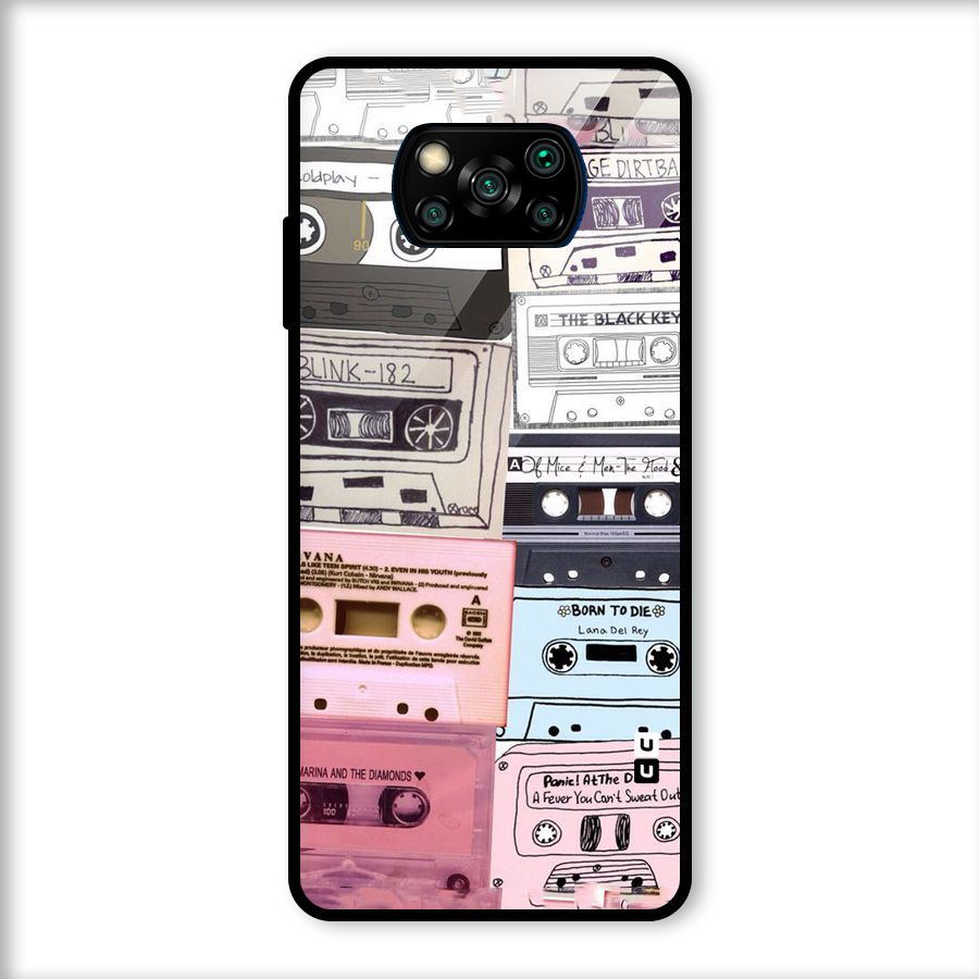 Casette Rolling Glass Back Case for Poco X3