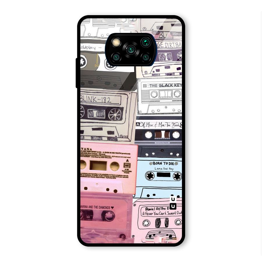 Casette Rolling Glass Back Case for Poco X3 Pro