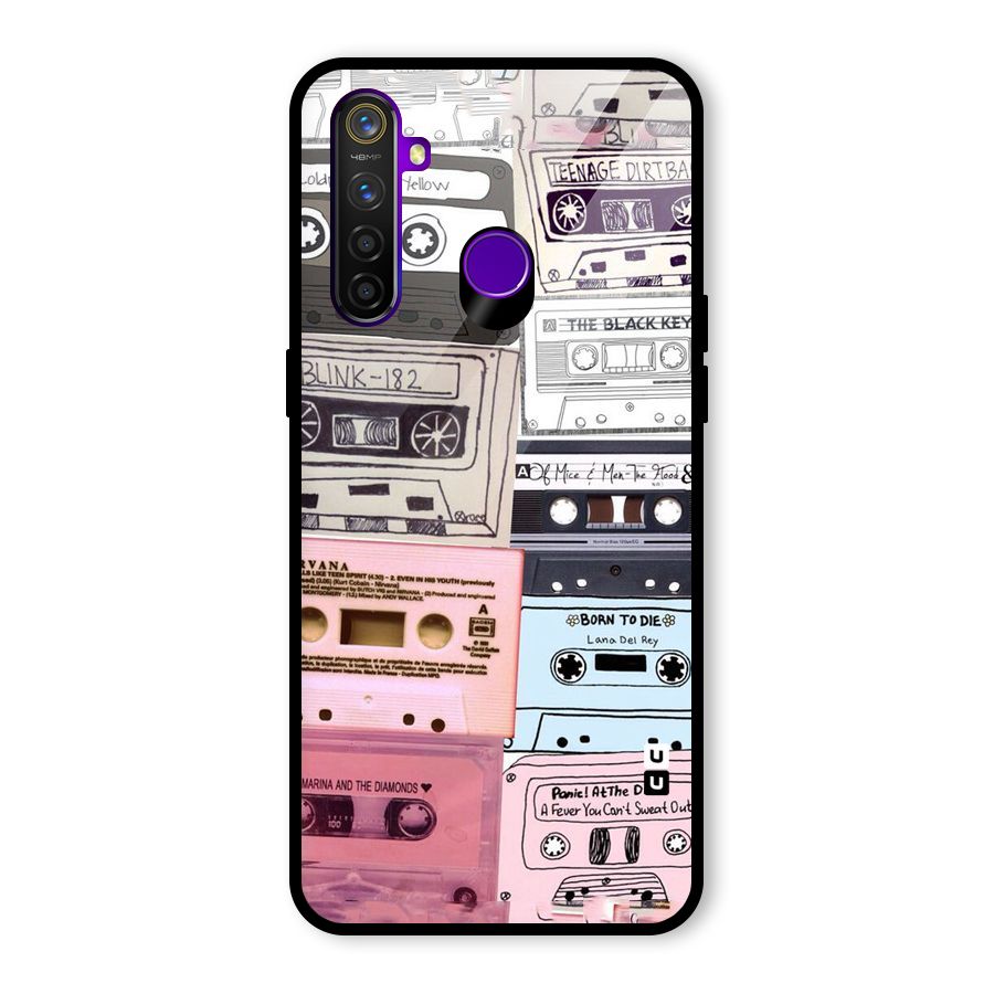 Casette Rolling Glass Back Case for Realme 5 Pro