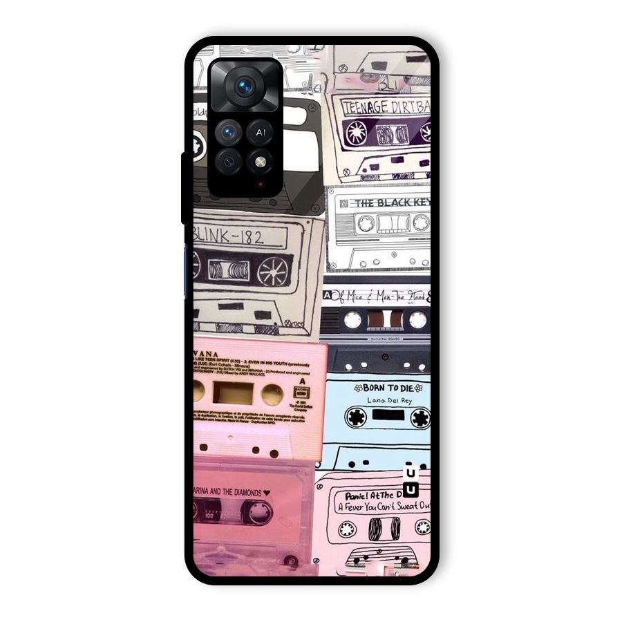 Casette Rolling Glass Back Case for Redmi Note 11 Pro