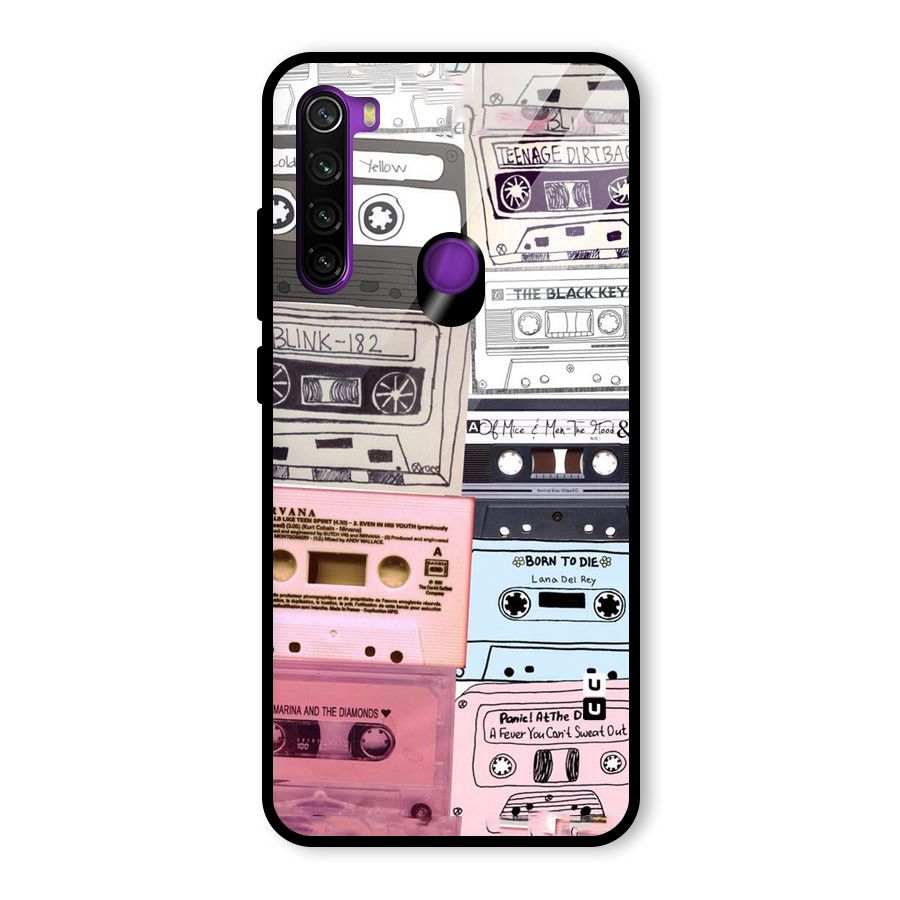 Casette Rolling Glass Back Case for Redmi Note 8