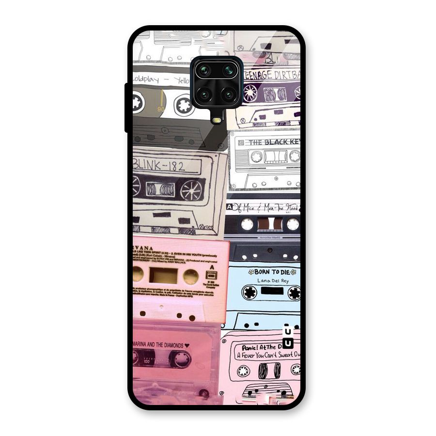 Casette Rolling Glass Back Case for Redmi Note 9 Pro