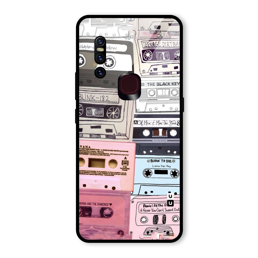 Casette Rolling Glass Back Case for Vivo V15