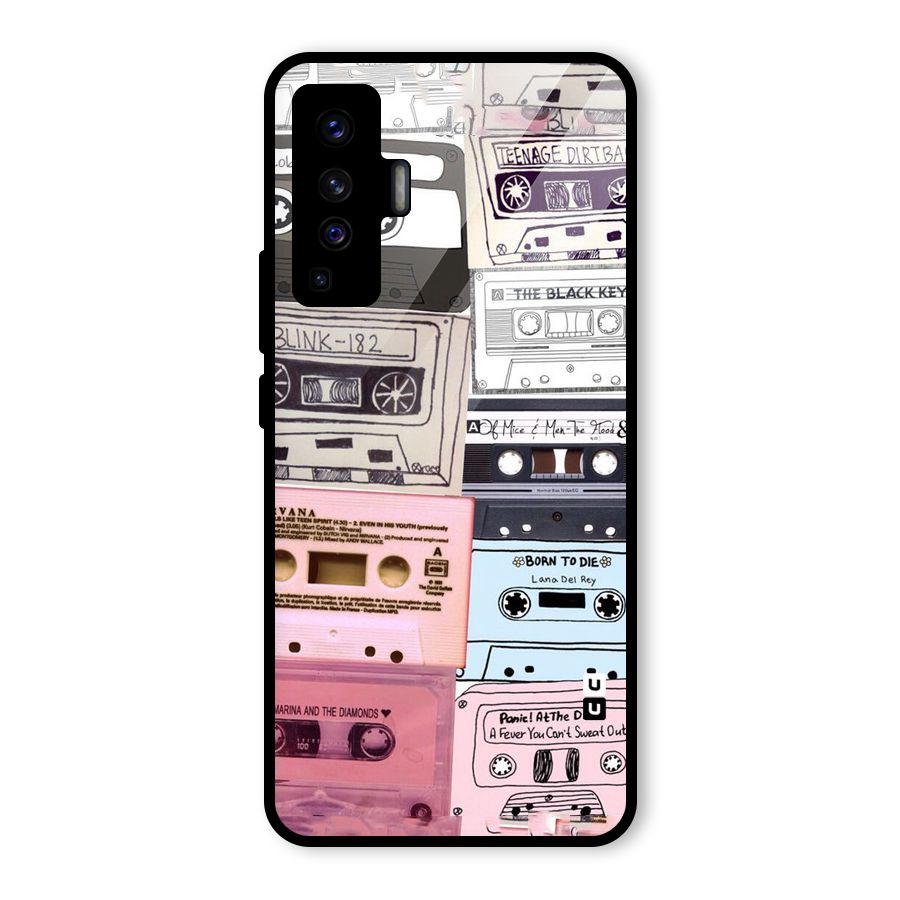 Casette Rolling Glass Back Case for Vivo X50