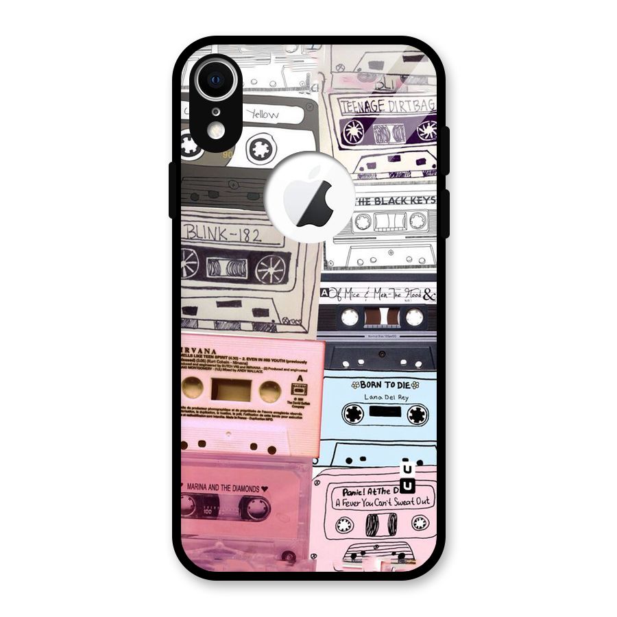 Casette Rolling Glass Back Case for iPhone XR Logo Cut
