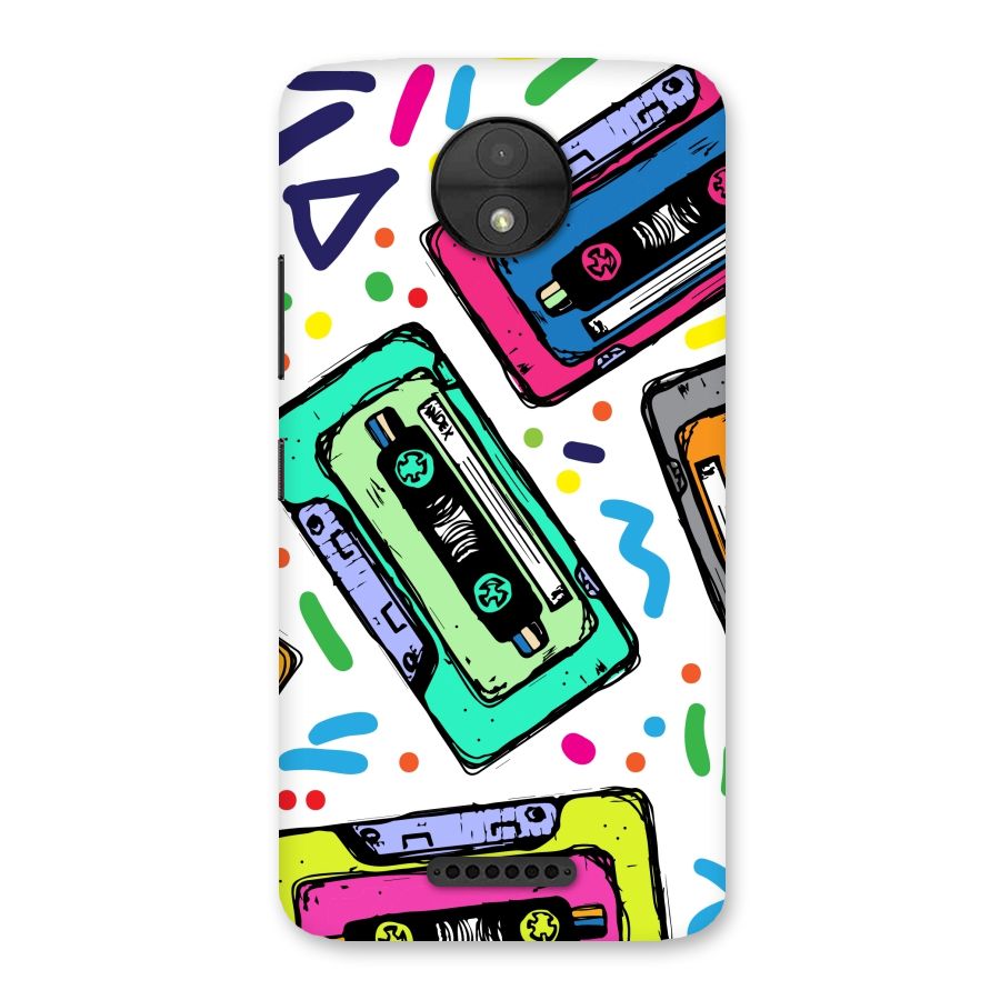 Cassette Pattern Back Case for Moto C