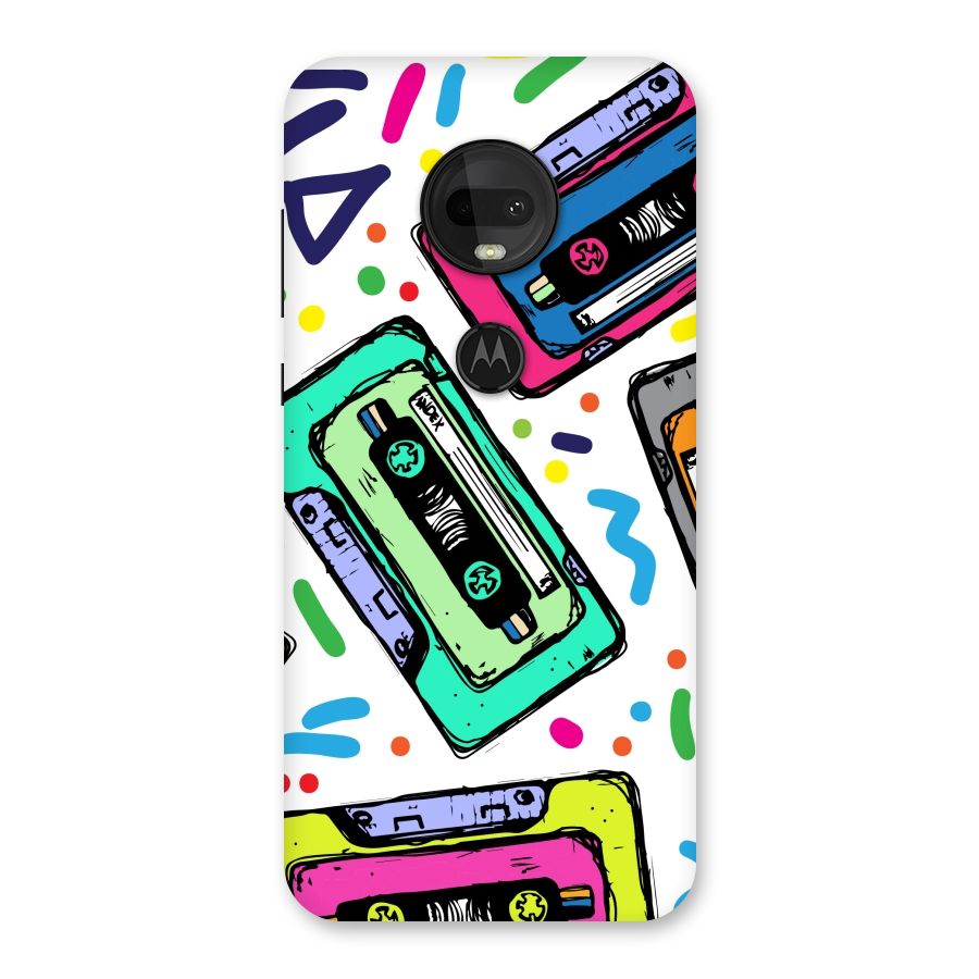 Cassette Pattern Back Case for Moto G7