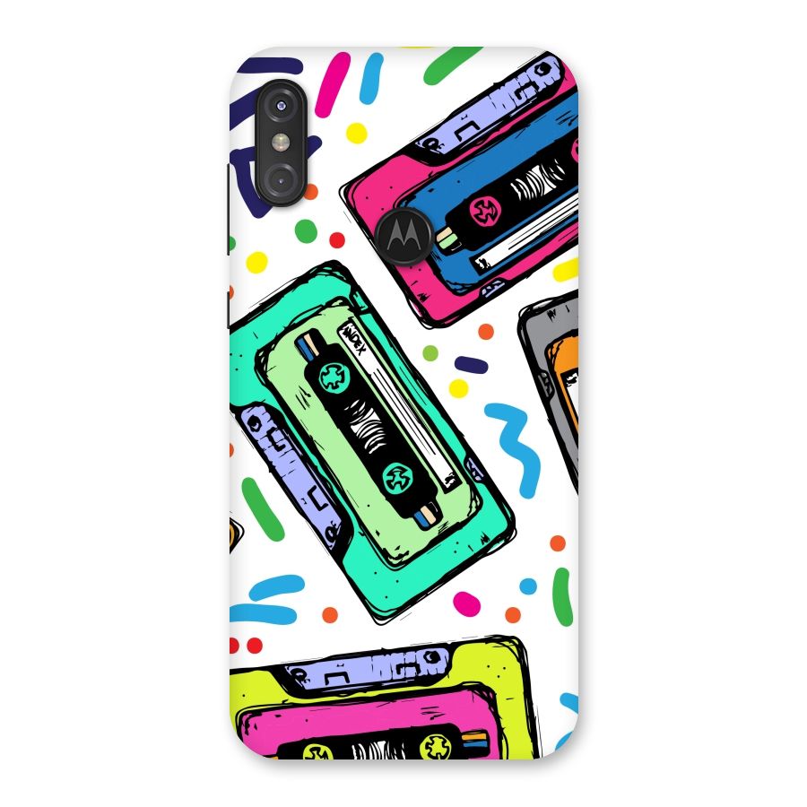 Cassette Pattern Back Case for Motorola One Power