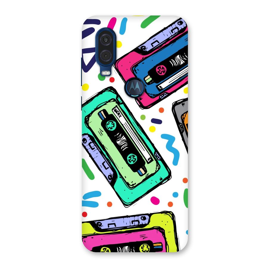 Cassette Pattern Back Case for Motorola One Vision