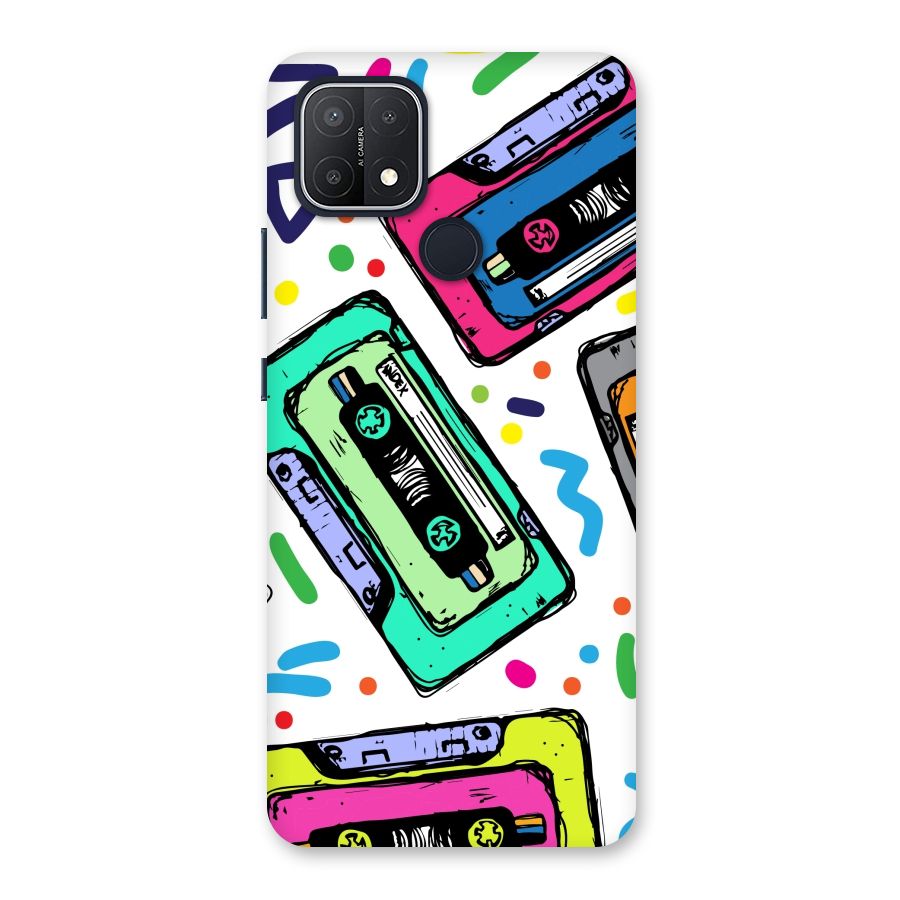Cassette Pattern Back Case for Oppo A15s