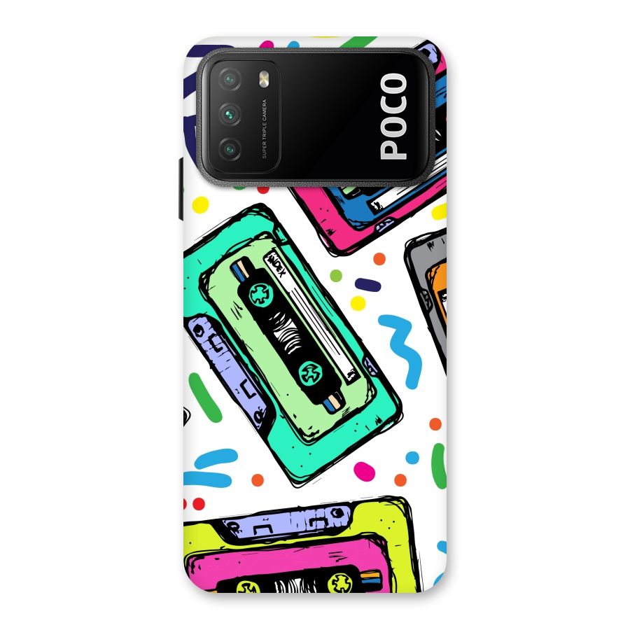Cassette Pattern Back Case for Poco M3