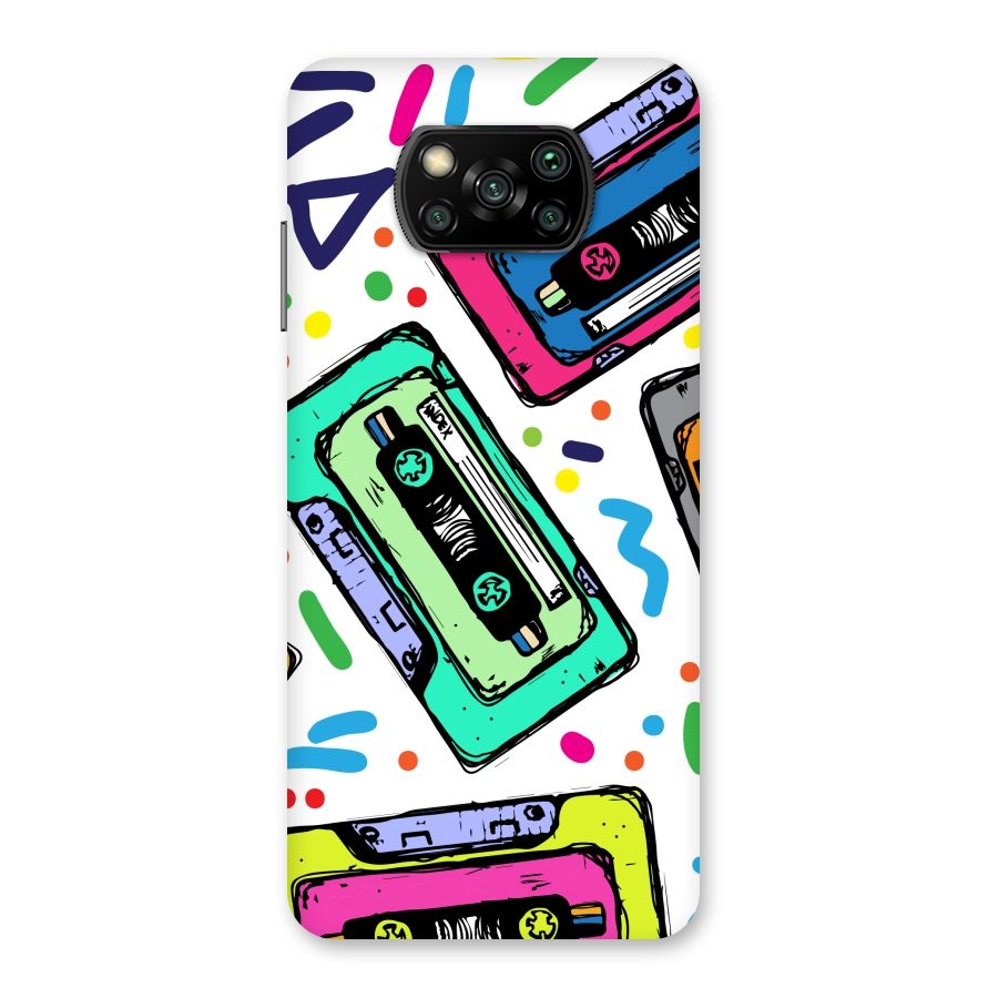 Cassette Pattern Back Case for Poco X3