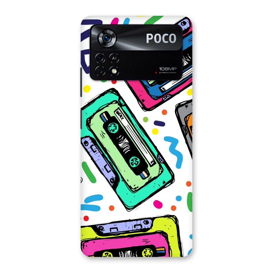 Cassette Pattern Back Case for Poco X4 Pro 5G