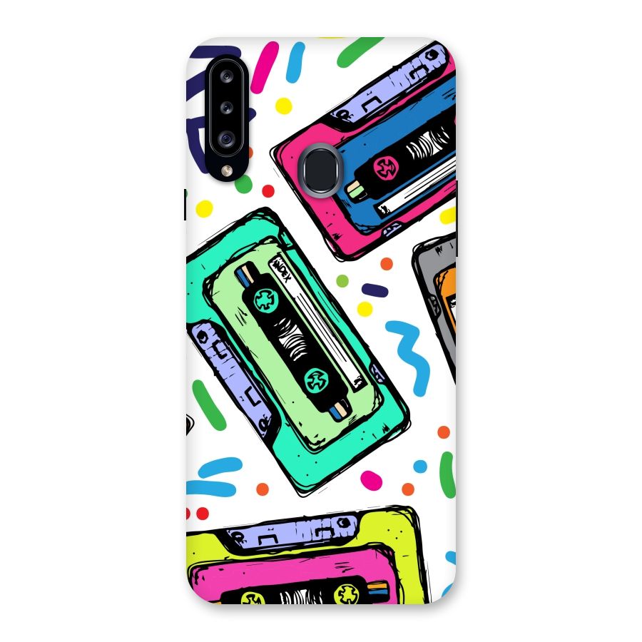 Cassette Pattern Back Case for Samsung Galaxy A20s