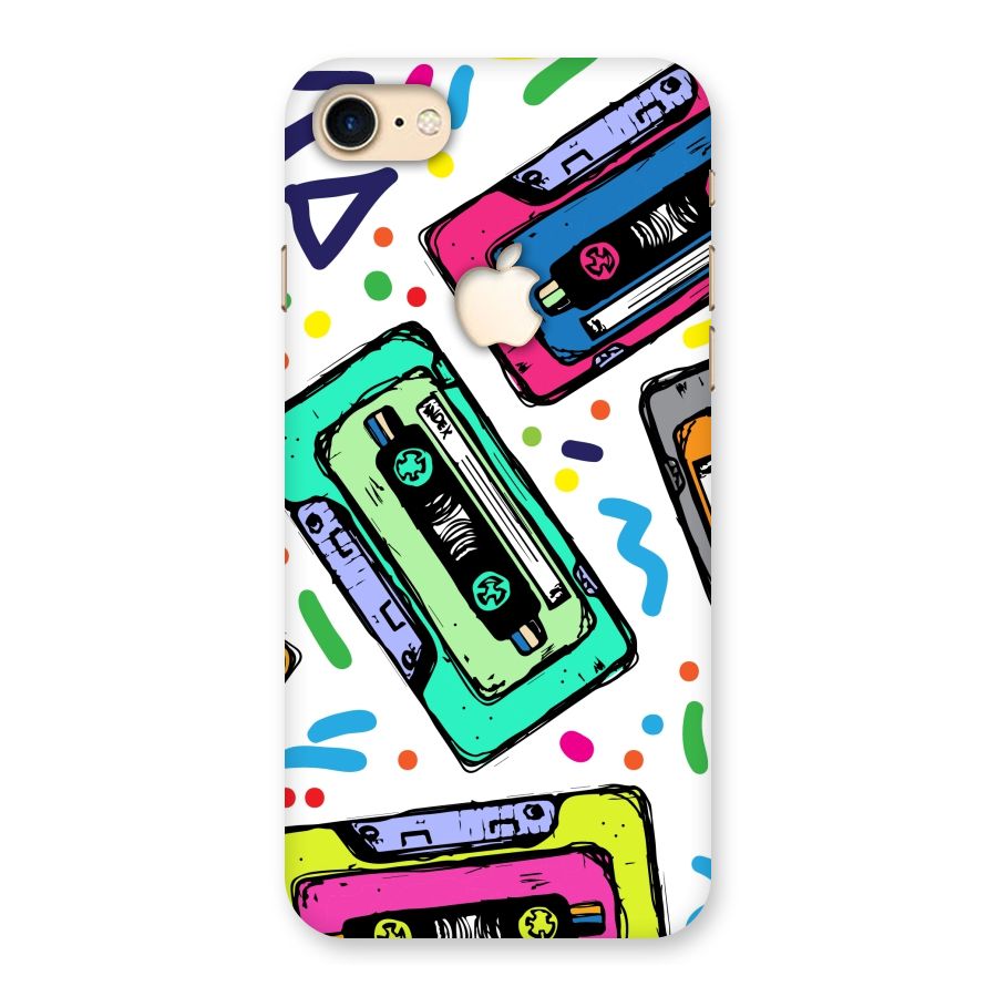 Cassette Pattern Back Case for iPhone 7 Apple Cut