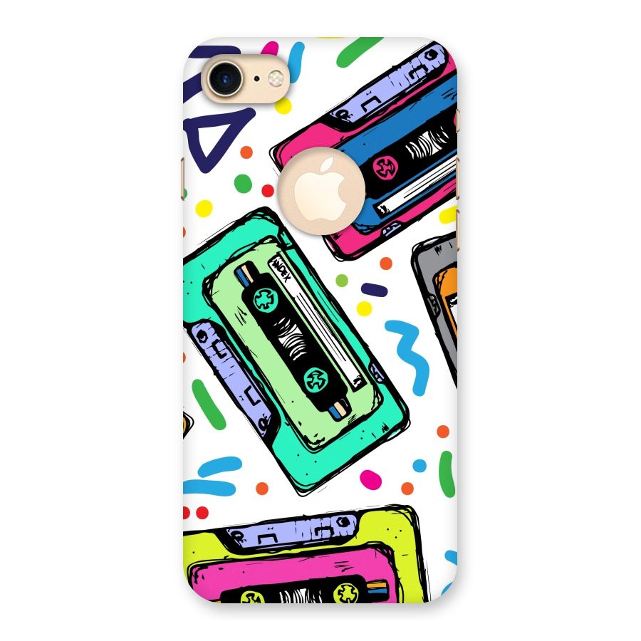 Cassette Pattern Back Case for iPhone 7 Logo Cut