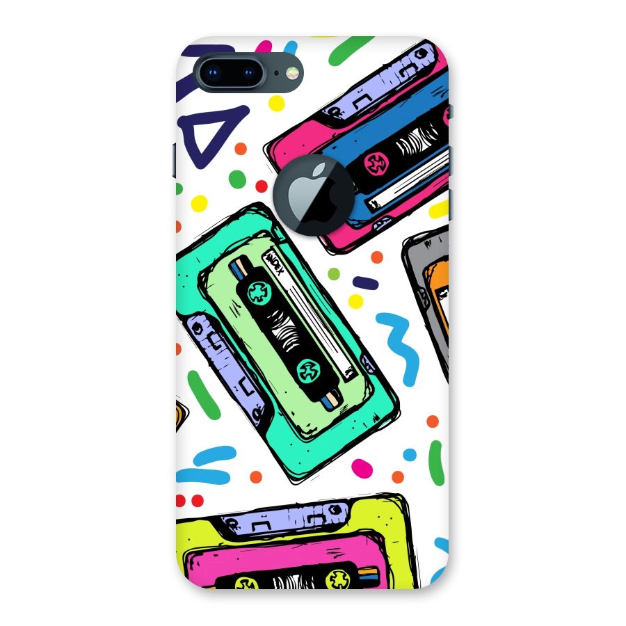 Cassette Pattern Back Case for iPhone 7 Plus Logo Cut