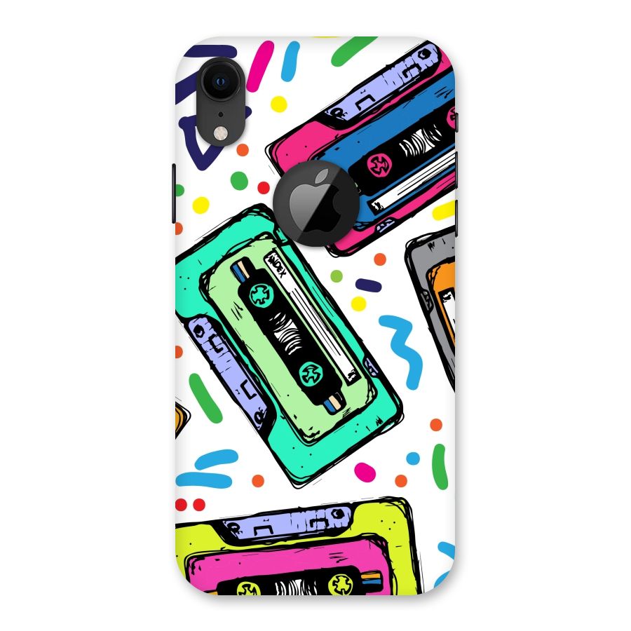 Cassette Pattern Back Case for iPhone XR Logo Cut