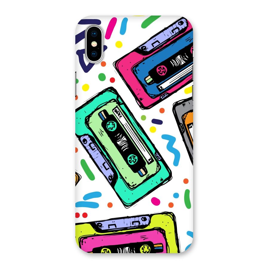 Cassette Pattern Back Case for iPhone XS
