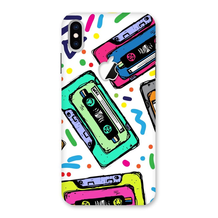 Cassette Pattern Back Case for iPhone XS Max Apple Cut