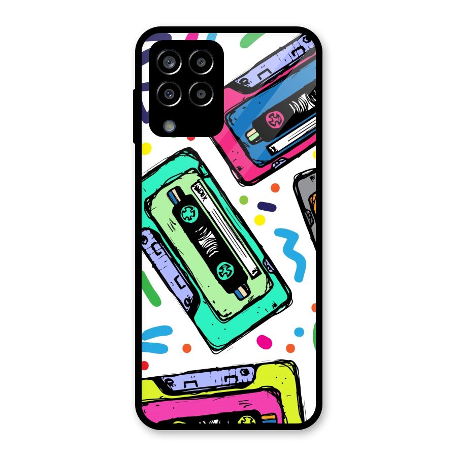 Cassette Pattern Glass Back Case for Galaxy M33