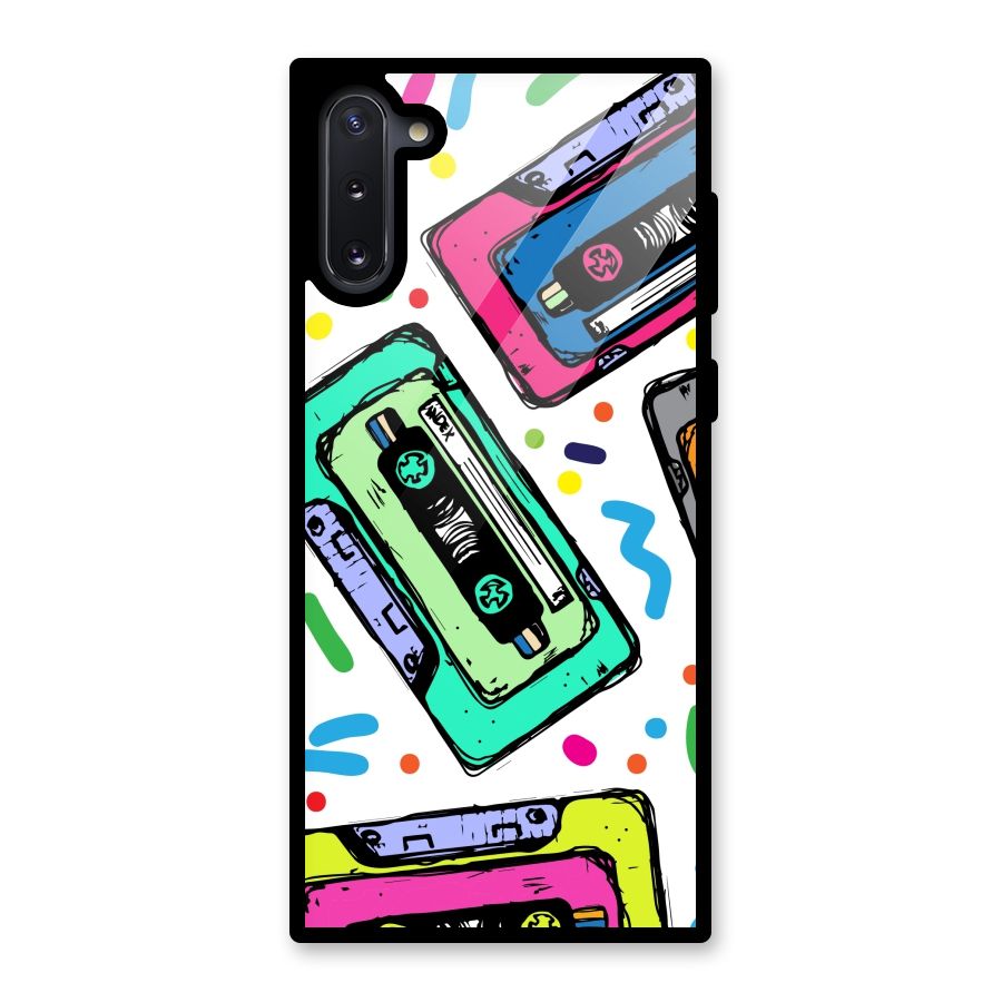 Cassette Pattern Glass Back Case for Galaxy Note 10