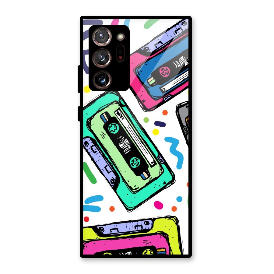 Cassette Pattern Glass Back Case for Galaxy Note 20 Ultra