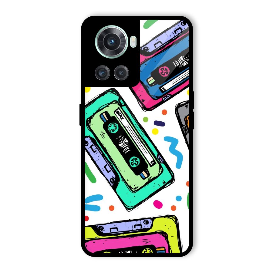 Cassette Pattern Glass Back Case for OnePlus 10R