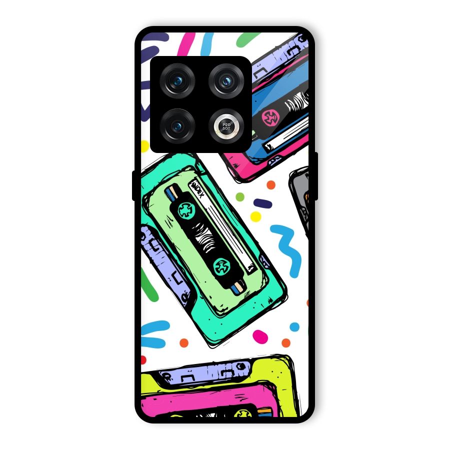 Cassette Pattern Glass Back Case for OnePlus 10 Pro 5G