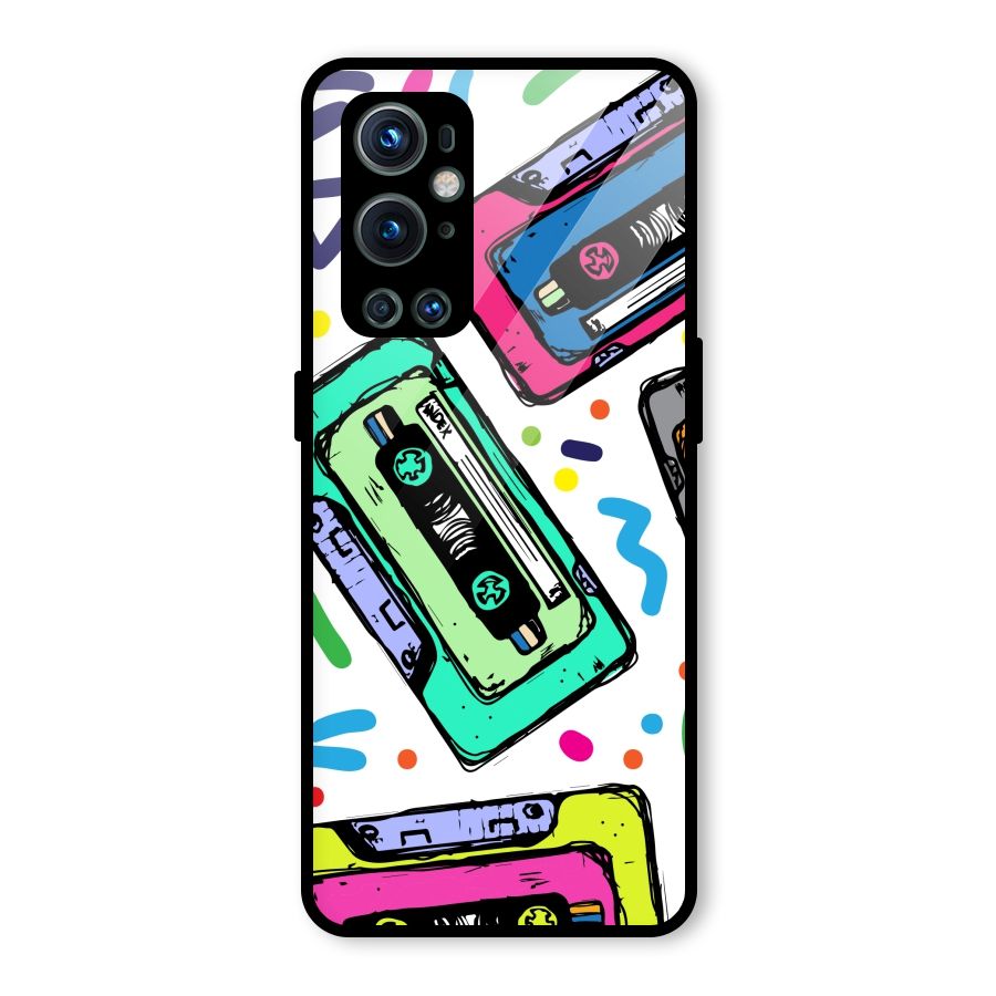 Cassette Pattern Glass Back Case for OnePlus 9 Pro