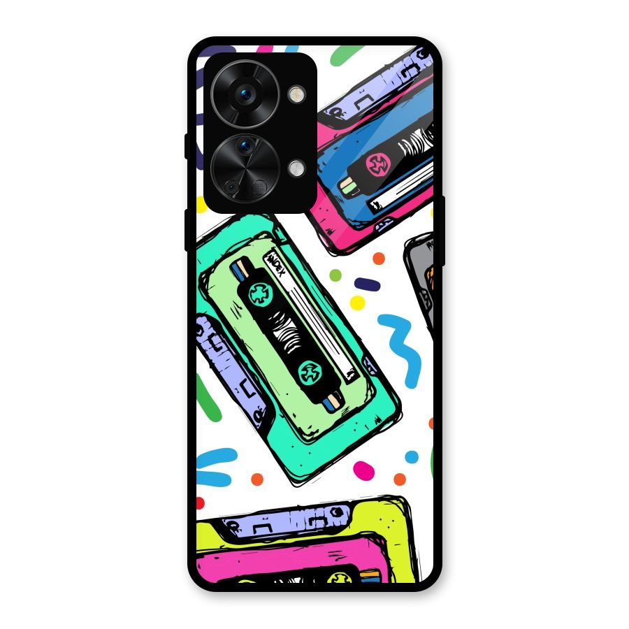 Cassette Pattern Glass Back Case for OnePlus Nord 2T