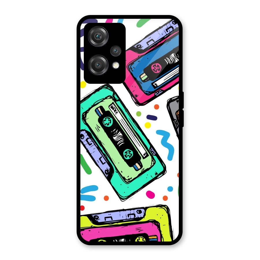 Cassette Pattern Glass Back Case for OnePlus Nord CE 2 Lite 5G