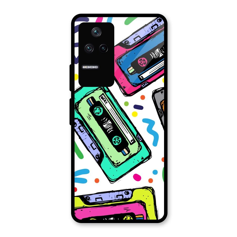 Cassette Pattern Glass Back Case for Poco F4 5G