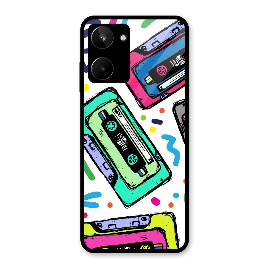Cassette Pattern Glass Back Case for Realme 10