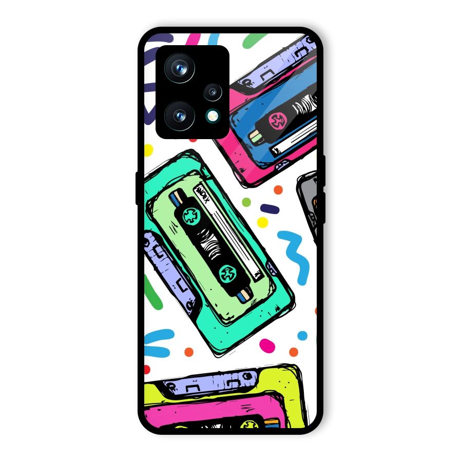 Cassette Pattern Glass Back Case for Realme 9