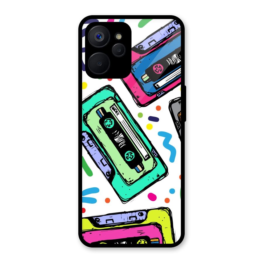 Cassette Pattern Glass Back Case for Realme 9i 5G