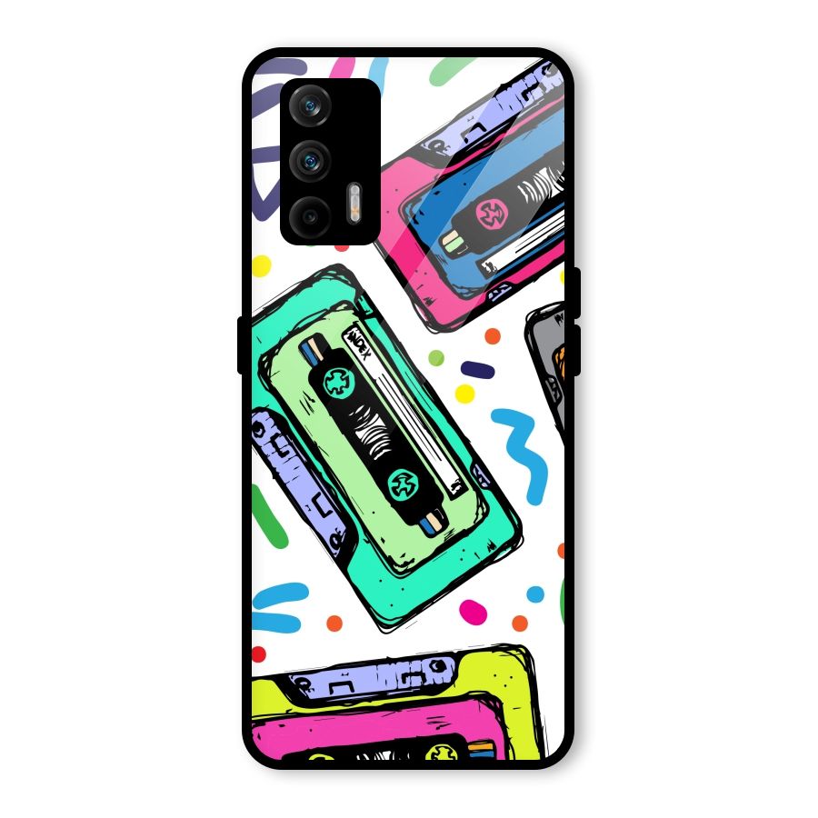 Cassette Pattern Glass Back Case for Realme GT 5G