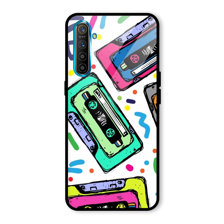 Cassette Pattern Glass Back Case for Realme X2