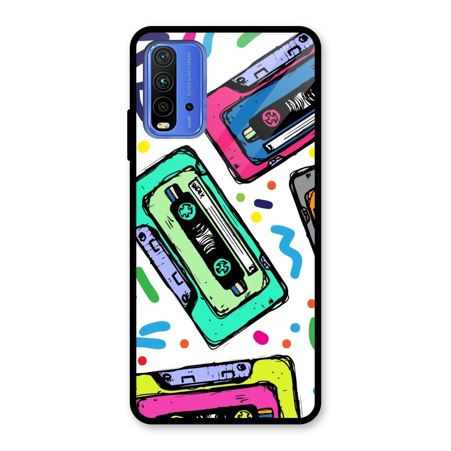 Cassette Pattern Glass Back Case for Redmi 9 Power