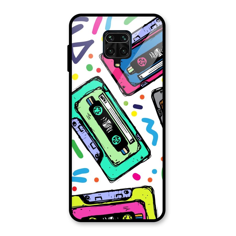 Cassette Pattern Glass Back Case for Redmi Note 10 Lite