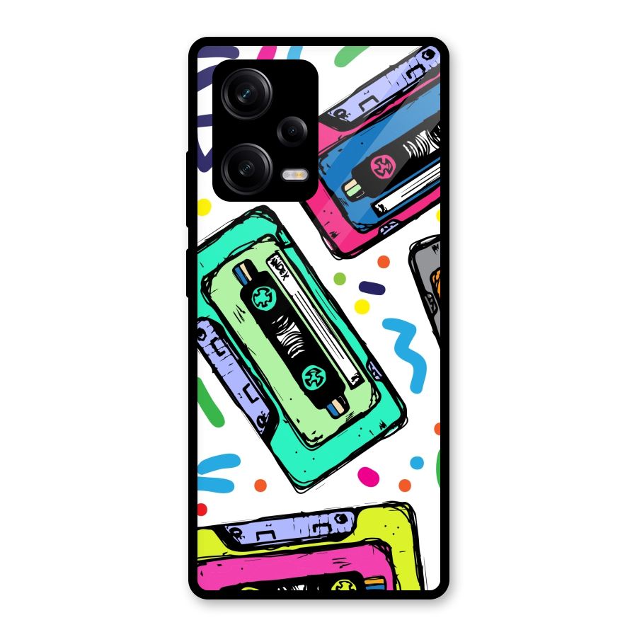 Cassette Pattern Glass Back Case for Redmi Note 12 Pro