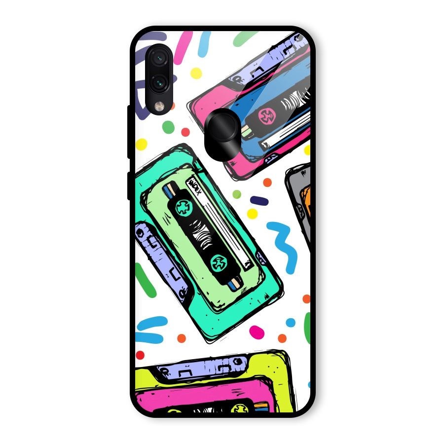 Cassette Pattern Glass Back Case for Redmi Note 7 Pro